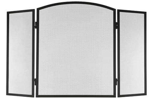 Image of Easy Shopping® Black Metal Fire Guard 3-Panel Safety Screen Strong, Stylish & Protective Flame Guard for Coal & Wood Fire, Folding Fireplace Cover, Foldable Fire Screen