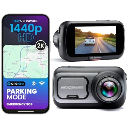 Image of Nextbase 422GW Dash Cam – 2K 1440p, 140° Wide Angle Front Camera – Wi-Fi, 10Hz GPS, Bluetooth – Parking Mode, Voice Control, Night Vision, Polarising Filter Compatible