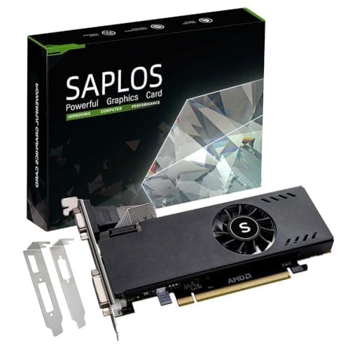 Image of SAPLOS Radeon RX 550 Low Profile Graphics Card 4GB, GDDR5, 128-bit, VGA DVI-D HDMI, Video Card for PC Gaming, 4K Support, Gaming Computer GPU, DirectX 12