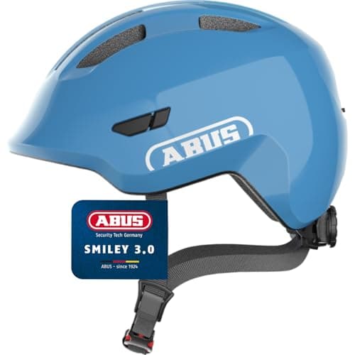 Image of ABUS Smiley 3.0 children's helmet - bike helmet with a low fit, child-friendly designs & space for a pigtail - for girls and boys