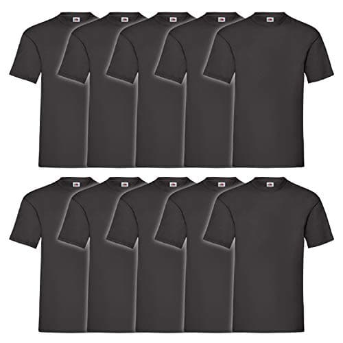 Image of FRUIT OF THE LOOM Boy's Kids 10 Pack T-shirt T Shirt, Black, 7-8 Years UK