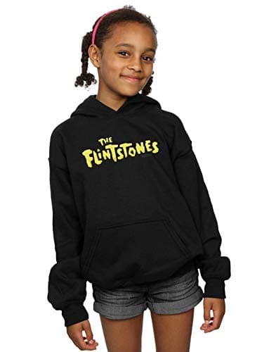 Image of Absolute Cult The Flintstones Girls Original Logo Hoodie Black 7-8 Years