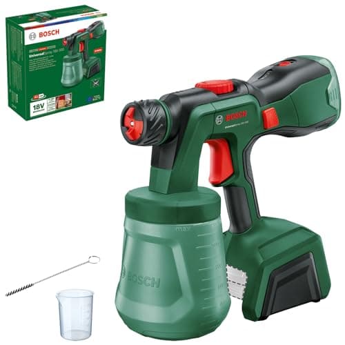 Image of Bosch Cordless Paint Sprayer UniversalSpray 18V-300 (for Spraying Dispersion/Latex Paints, Varnishes & Lacquers; 2m²/min; 1200ml Container; 18V System; Without Battery)