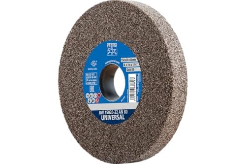 Image of PFERD 61742 Bench Grinding Wheel, Aluminum Oxide, 6" Diameter, 3/4" Thick, 1" Arbor Hole, 80 Grit, 4140 Maximum RPM