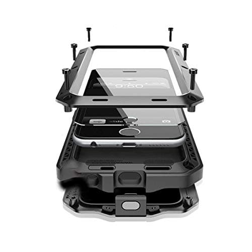 Image of Marrkey for iPhone 8 Plus Case, 360 Full Body Protective Cover Heavy Duty Shockproof Tough Armour Aluminum Metal Case with Built-in Screen Protector for iPhone 7 Plus/8 Plus - Black