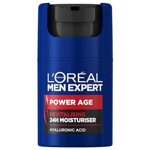 Image of NEW L'Oréal Men Expert Power Age Moisturiser, Hydrating & Revitalising Hyaluronic Acid Moisturiser for Men, designed for Ageing, Dry & Dull Skin 50ml
