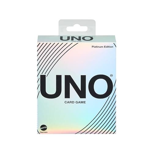 Image of Mattel Games UNO Platinum Edition Card Game for Movie for Family Night, Game Night, Travel, Camping and Party, Premium Collectible Cards, HPY61