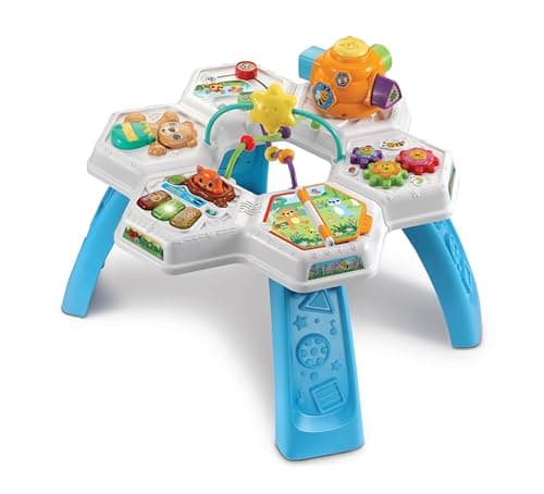 Image of VTech Baby Busy Bee Activity Table, Interactive Play, Songs and Melodies, Develops Motor Skills, Sensory Development, Cause and Effect, Suitable for Ages 6, 9, 12 Months Plus, English Version