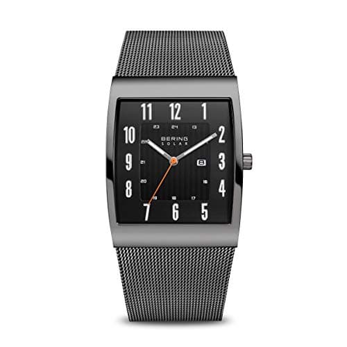 Image of BERING Men Analog Solar Collection Watch with stainless steel Strap and Sapphire Crystal 16433-377, Grey, 33 mm