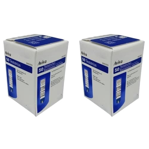 Image of Aviva Blood Glucose Test Strips – 2 x Boxes of 50 (100 Strips Total)