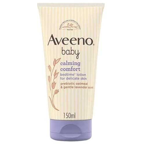 Image of Aveeno Baby Calming Comfort Bedtime Lotion for Delicate Skin made with Prebiotic Oatmeal & Gentle Lavender Scent 150ml Box of 6 (900ml in total)