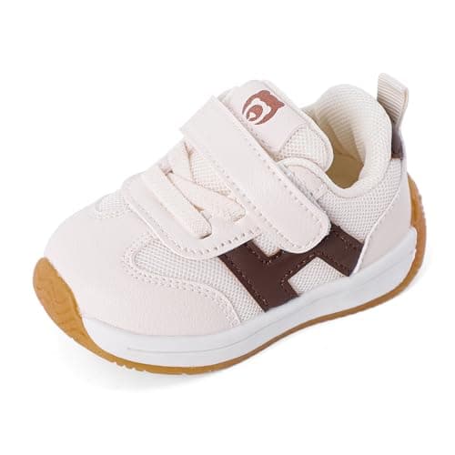 Image of 1-3 Years Baby Trainers Boys Girls First Walking Shoes Toddler Shoes Breathable Flexible White-B 5.5 UK Child