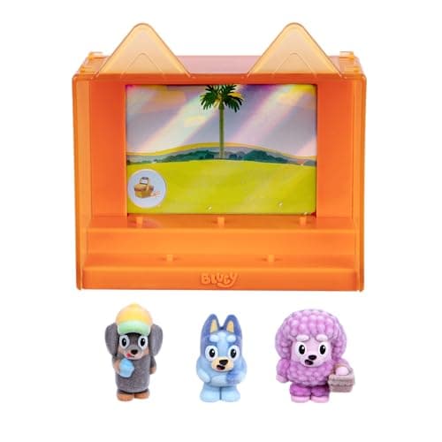 Image of Bluey Fuzzies Episode Pack: Shadowlands. With 3 Specially Flocked Collectible Mini-Figures (Incl. 1 Exclusive), Display Case, Trading Card, and Collector's Guide. 80 to Collect in Series 1!