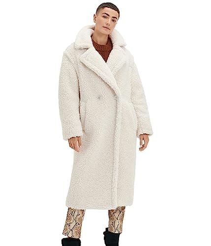 Image of UGG Women's Gertrude Long Teddy Coat, Winter White, XL