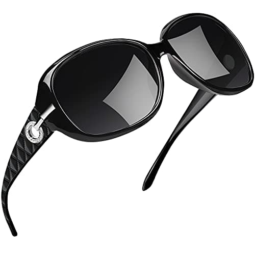 Image of Joopin Oversized Polarised Sunglasses for Women, UV400 Protection Large Frame Womens Sunglasses Vintage Fashion Ladies Sun glasses (Black Grey)