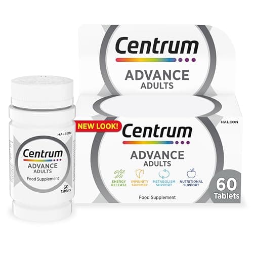 Image of Centrum Advance Multivitamin & Mineral Supplements, 24 essential nutrients including vitamin D, C, Calcium, Daily Multivitamin Tablets, 60