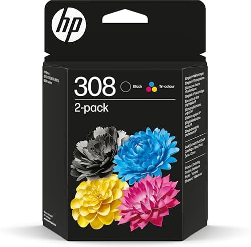 Image of HP 308 2-Pack Black/Tri-color Original Ink Cartridge Combo