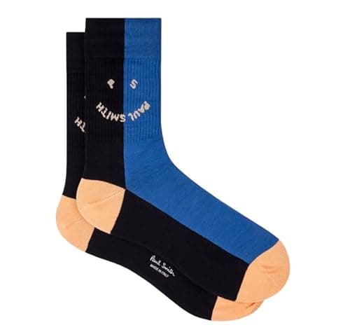Image of Paul Smith PS Bicol Two Tone Happy Socks Orange Blue. One Size