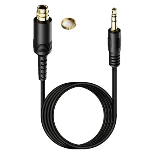 Image of HUHANGGod AUX 3.5mm Male to Female Locking Nut Panel Mount Extension Cable Car Stereo TRS Audio Adapter Converter Cord (80 cm)