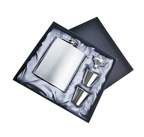 Image of Flask Gift Set Stainless Steel 7Oz Liquor Hip Flask Funnel, Stainless Steel Hip Flasks for Liquor with 2 Cups & Funnel for Birthday Gift for Men