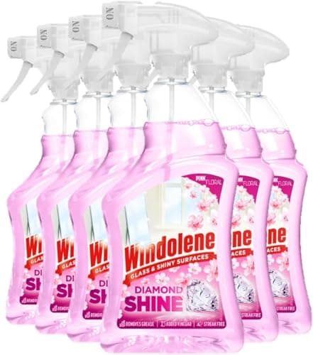 Image of 6 x Windolene Diamond Shine Window & Glass Spray Window Cleaner Pink 750ml Bulk Buy, 750.00 ml (Pack of 6)