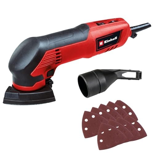 Image of Einhell Electric Detail Sander 200W, Triangular Orbital Sander for Wood with Dust Extraction, 2mm Oscillating Circuit, 22,000 RPM Oscillation Rate, Including 9 x Sanding Sheets TC-DS 20 E