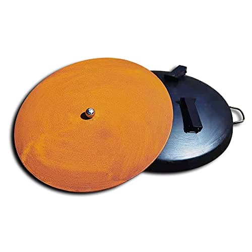 Image of Köhko Fire Bowl Ø 79 cm with Lid 80 cm in Rust Patina Color - Fire Bowl with Foldable and Detachable Legs
