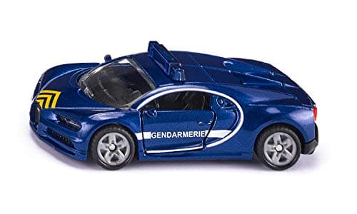 Image of siku 1541, Bugatti Chiron Police Car, Blue, Metal,Plastic, Rubber tyres, Opening bonnet