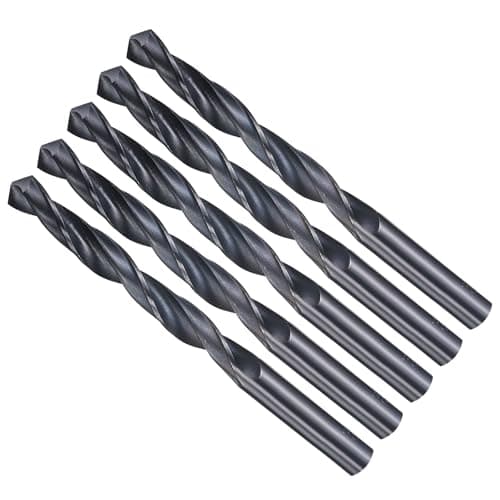 Image of METALLIXITY Drill Bit (9mm) 5Pcs, 4241 High-Speed Steel Straight Shank Nitriding Black 118° for Wood Plastic Iron Copper Aluminum Low Soft Metal