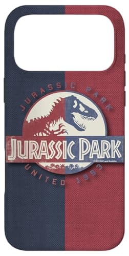 Image of Jurassic Park Jurassic United Badge Blue And Red Design Case for iPhone 17 Pro Max