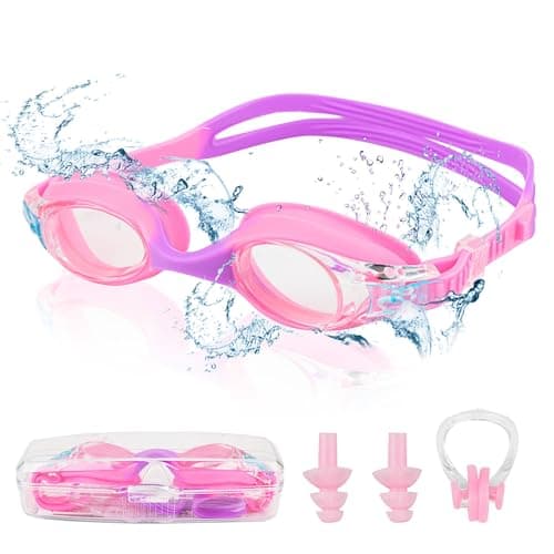 Image of Mezere Kids Swimming Goggles Kids 6-14 Anti Fog Swim Goggles No Leaking Girls Swimming Goggles UV Protection Childrens Goggle Swim Glasses