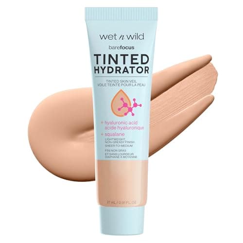 Image of Wet n Wild Bare Focus Tinted Hydrator, Oil-Free Tinted Moisturizer with Hyaluronic Acid, Semi-Matte Sheer-to-Medium Coverage, Light