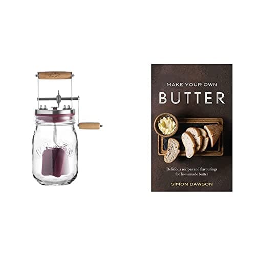 Image of Kilner 1 Litre Easy to Use Glass Butter Churner & Make Your Own Butter: Delicious Recipes and flavourings for Homemade Butter