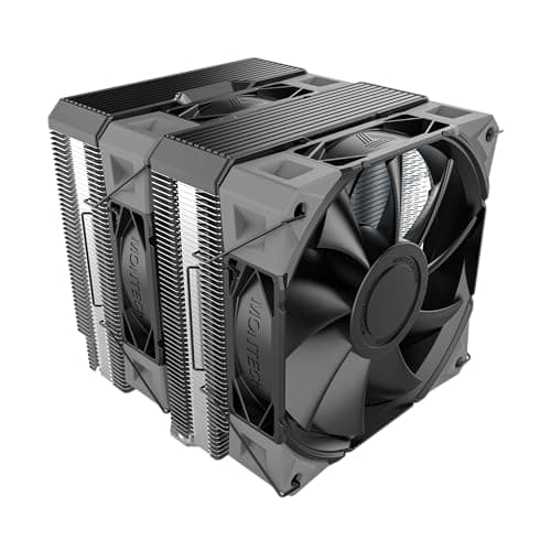 Image of MONTECH NX600 Dual-Tower CPU Air Cooler with 6 Heatpipes & Premium Top Cover | 28mm E28 PWM Premium Fan | Soldered Copper Base | Superior Heat Dissipation | All Intel & AMD Socket Support | Black