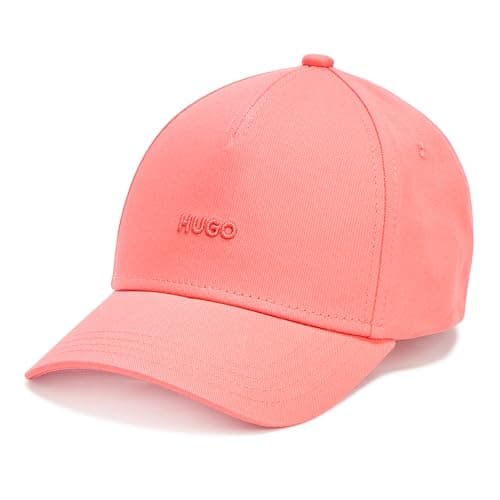Image of HUGO Women's Small Logo Baseball Hat Cap, Peach Pink, S