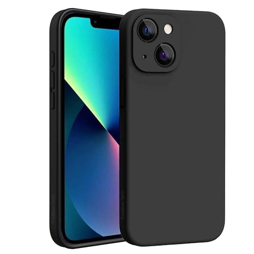 Image of Pristine-Tech Silicone Case for iPhone 13 6.1-Inch, Silky-Soft Touch Full Protective Case, Shockproof Cover with Microfiber Lining (Black)