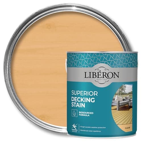Image of Libéron Superior Decking Stain - Durable Protection Against Extreme Weather - UV & Water-Resistant Finish - Anti-Slip - Biosourced Formula - Clear - 2.5 litres