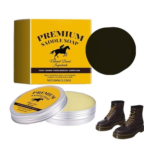 Image of Saddle Soap for Leather Care, 100g - Leather Cleaner & Conditioner with Sponge | For Boots, Bags, Car Interior, Furniture, Jackets & Saddles | Restores & Protects