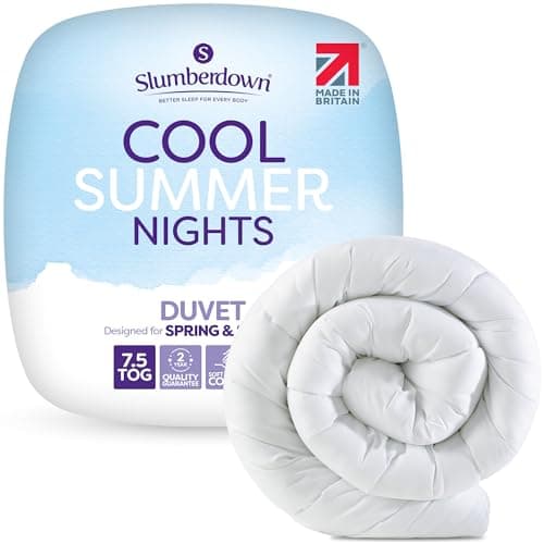 Image of Slumberdown Cool Summer Nights 7.5 Tog King Size Duvet - Lightweight & Breathable UK Made King Size Quilt, Non-Allergenic & Washable | Perfect Summer Duvet for Hot Nights (225 x 220cm)