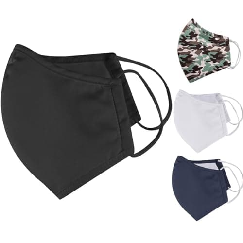 Image of Iron Mountain 5 Pack 3 Layer Polyester Cotton Nano Mesh 30 x Washable Face Mask, Black