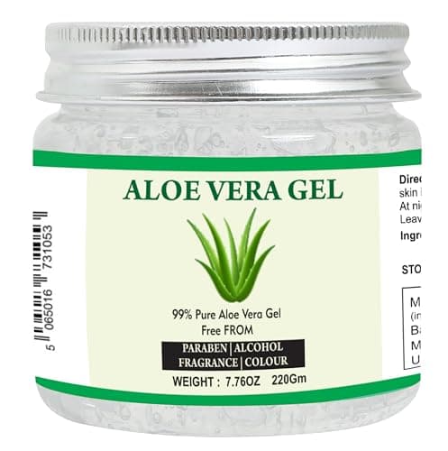 Image of Raslok Aloe Vera Gel | 100% Pure Natural Aloe Gel | For Moisturizing Face Skin & Hair Care,Durable Moisturizing Hydrating Soothing | Non-Sticky (220gm 7.76 oz)