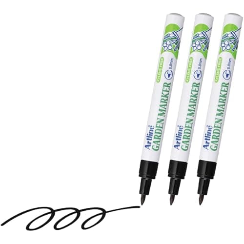 Image of Artline 780 Garden Markers for Outdoor | Waterproof | Black | 0.8 mm Writing Width | Convenient 3 Pack