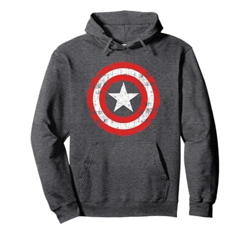 Image of Avengers Captain America Scratched Shield Pullover Hoodie