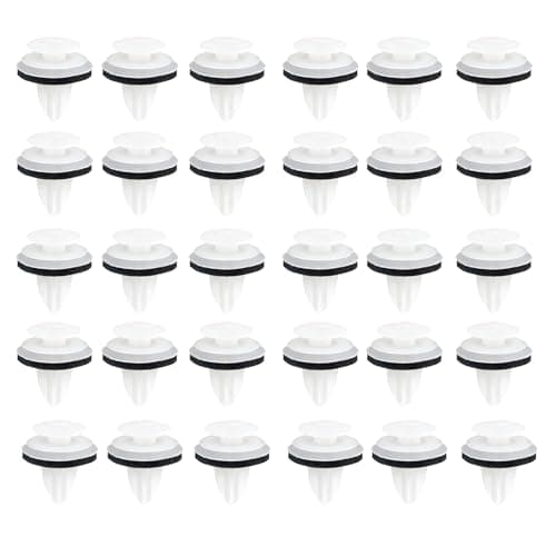 Image of 100 Pcs Car Trim Clips Plastic Fasteners and Car Panel Clips, Universal Auto Body Push Retainers for Door, Bumper, Fender and Interior DIY Repair, White