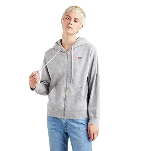 Image of Levi's Women's Standard Zip Sweatshirt Hoodie, Starstruck Heather Grey, XS