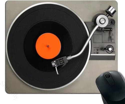 Image of JIMOWANG Retro Vintage Vinyl Record Gaming Mouse Pad Smooth Surface Mousepad Rubber Mouse Pads 9.5 x 7.9 Inch