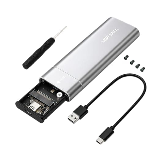 Image of M.2 NVMe & SATA SSD Enclosure USB C/A, USB 3.1 Gen 2 10Gbps Tool-Free Aluminum External NVMe Enclosure with UASP for M.2 B&M/M Key 2230 2242 2260 2280 SSDs up to 2TB
