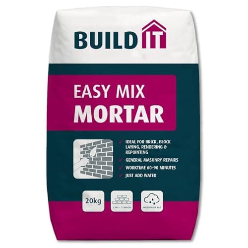 Image of Silver Star Easy Mix Mortar 20kg Ready Mixed Mortar for Bricklaying, Bedding, Patching & DIY Jobs Pre-Blended Cement Mortar for Indoors & Outdoors Just Add Water, Easy to Apply