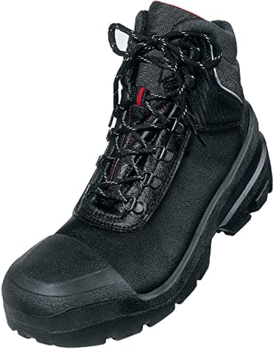 Image of Uvex quatro pro lace-up boot, safety boots S3 SRC, work shoes for men, black, size 12