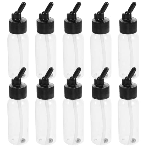 Image of POPETPOP 10pcs 60ml Empty Airbrush Paint Bottles Plastic Dispensing Containers Leakproof Visibility for On-the-go Artist Applications and Travel